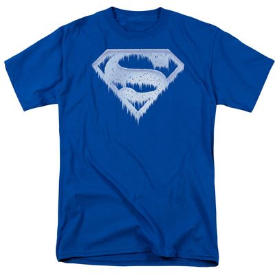 Superman Ice And Snow Shield Mens T Shirt Royal Blue Retro Pop Classics
