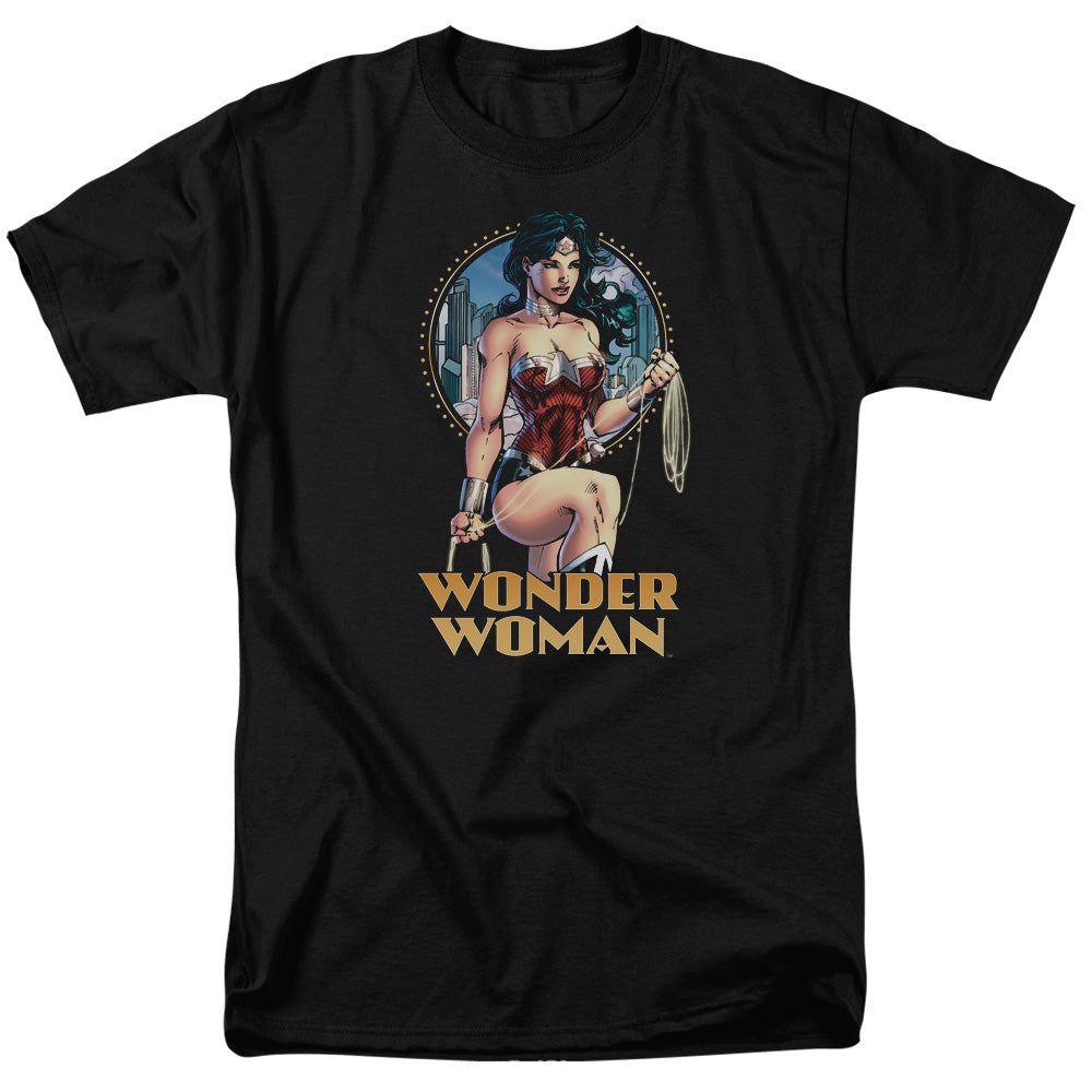 Justice League City Warrior Mens T Shirt Black Retro Pop Classics
