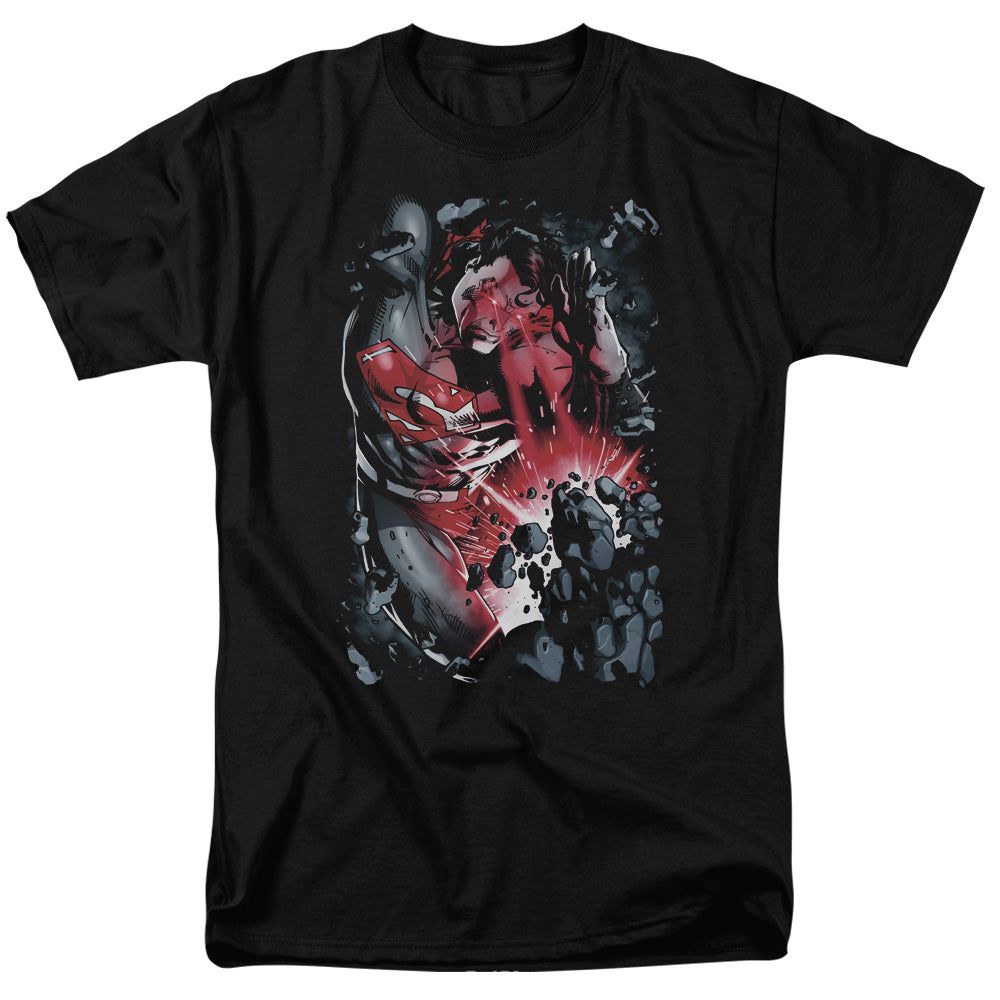 Superman Heat Blast Mens T Shirt Black Retro Pop Classics