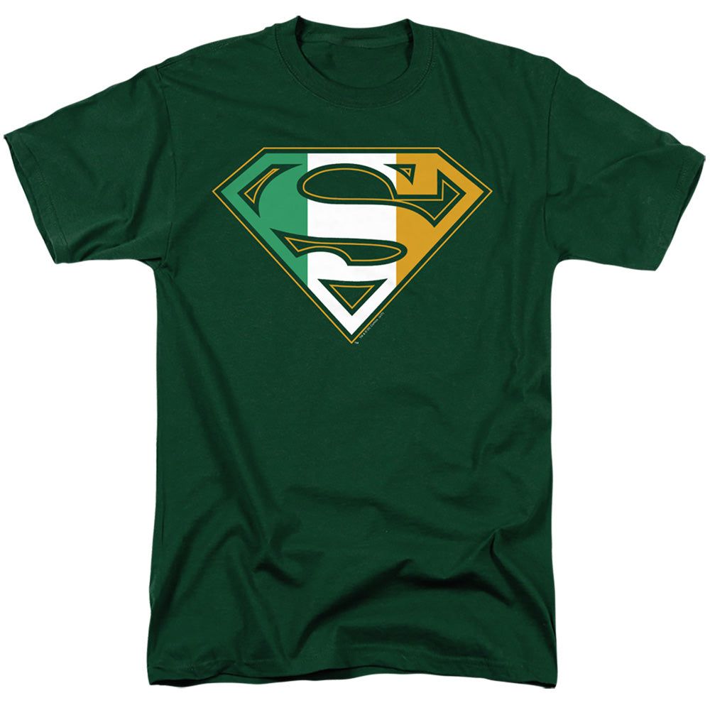 Superman Irish Shield Mens T Shirt Hunter Green Retro Pop Classics