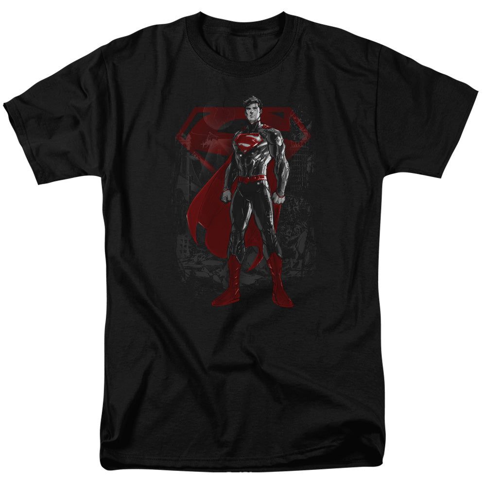 Superman Aftermath Mens T Shirt Black Retro Pop Classics