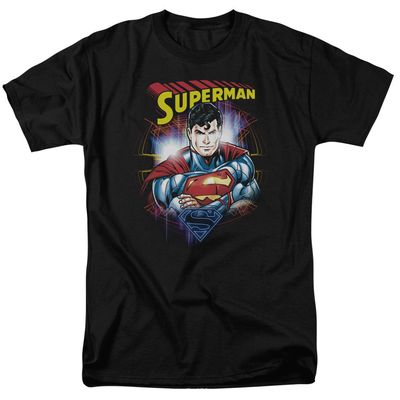 Superman Glam Mens T Shirt Black Retro Pop Classics