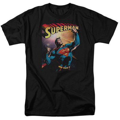 Superman Victory Mens T Shirt Black Retro Pop Classics