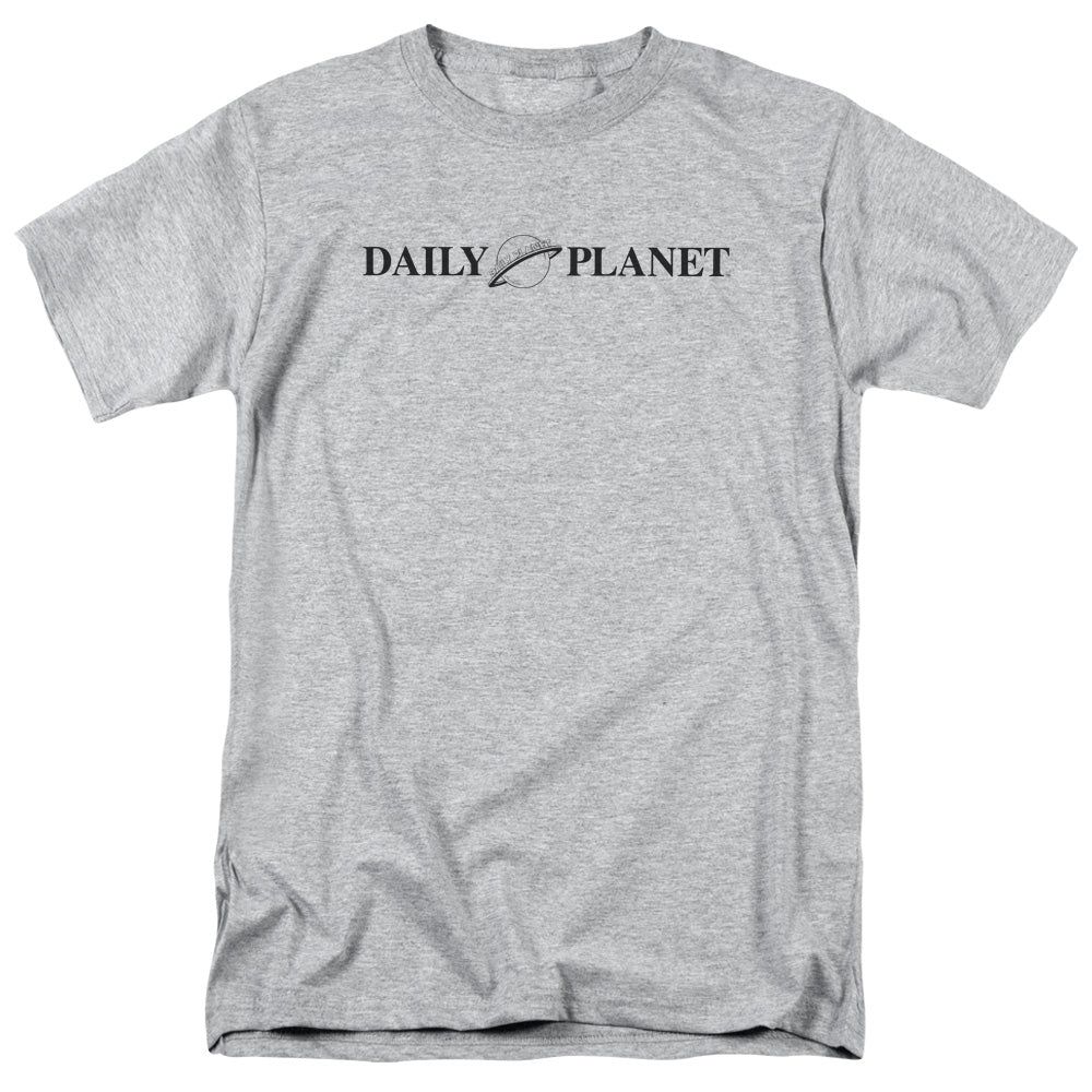 Superman Daily Planet Logo Mens T Shirt Athletic Heather Retro Pop Classics
