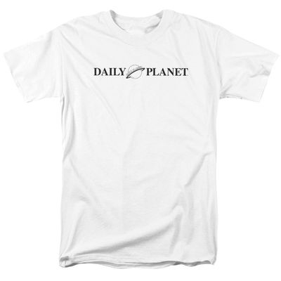Superman Daily Planet Logo Mens T Shirt White Retro Pop Classics