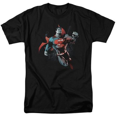 Superman Up In The Sky Mens T Shirt Black Retro Pop Classics