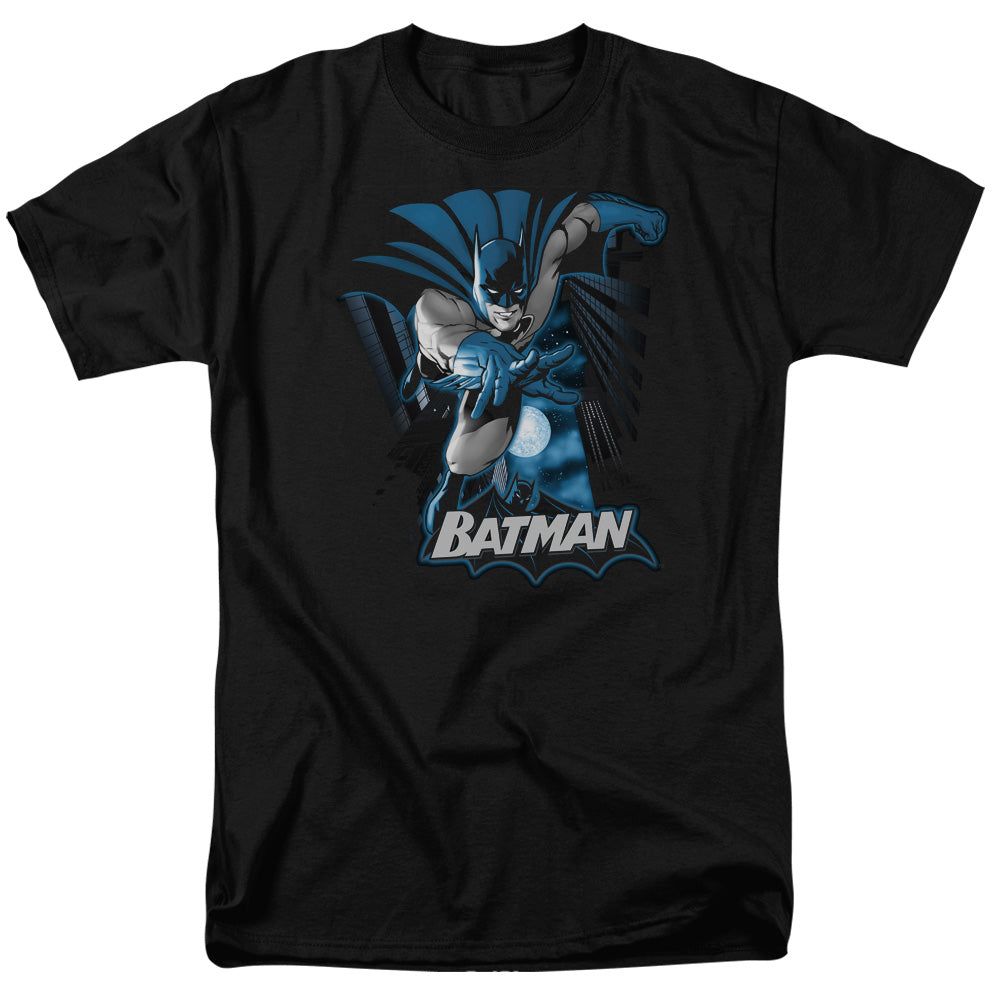 Justice League of America Batman Blue &amp; Gray Mens T Shirt Black Retro Pop Classics