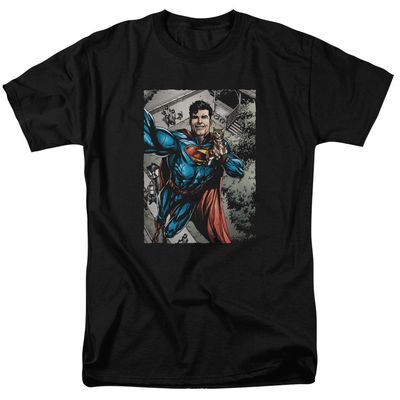 Superman Super Selfie Mens T Shirt Black Retro Pop Classics