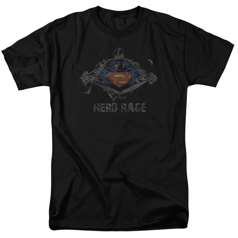 Superman Nerd Rage Mens T Shirt Black Retro Pop Classics