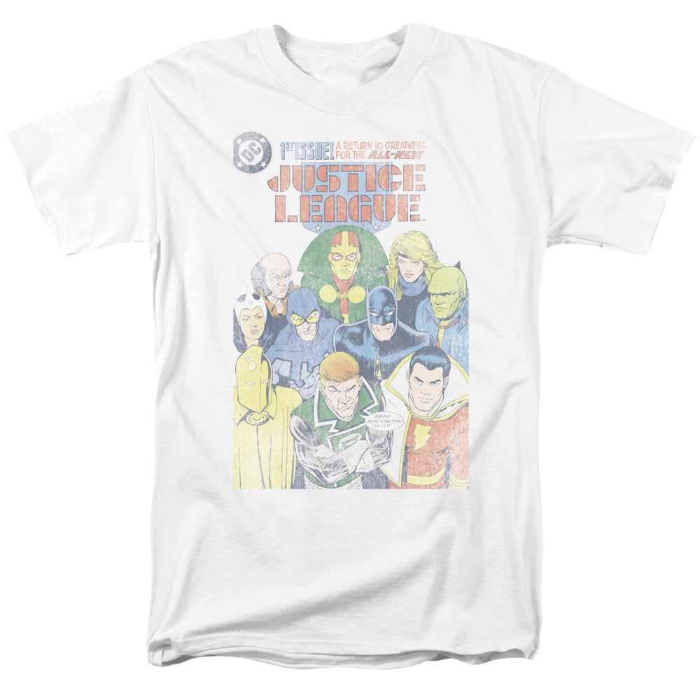 Justice League of America Justice League #1 Cover Mens T Shirt White Retro Pop Classics