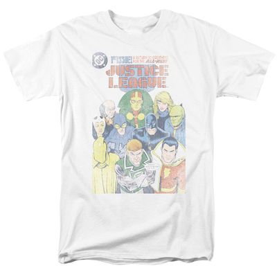 Justice League of America Justice League #1 Cover Mens T Shirt White Retro Pop Classics