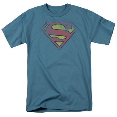 Superman Inside Shield Mens T Shirt Slate Retro Pop Classics