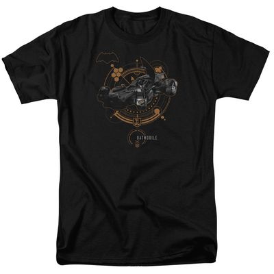 Justice League Movie Batmobile Mens T Shirt Black Retro Pop Classics
