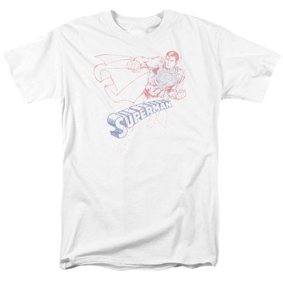 Superman Sketch Mens T Shirt White Retro Pop Classics