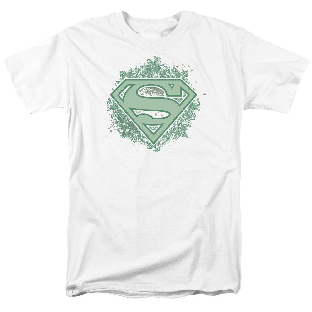 Superman Ornate Shield Mens T Shirt White Retro Pop Classics