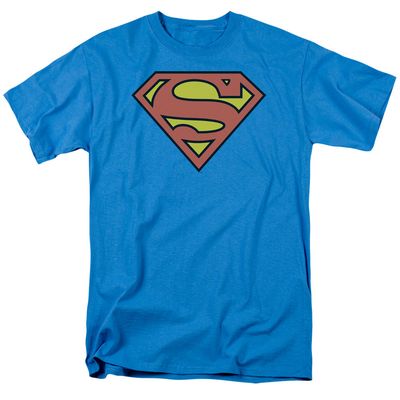 Dc Superman Logo Mens T Shirt Turquoise Retro Pop Classics