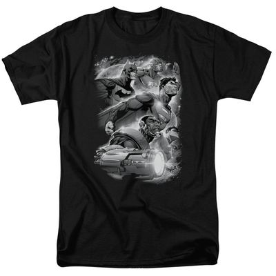 Justice League Atmospheric Mens T Shirt Black Retro Pop Classics