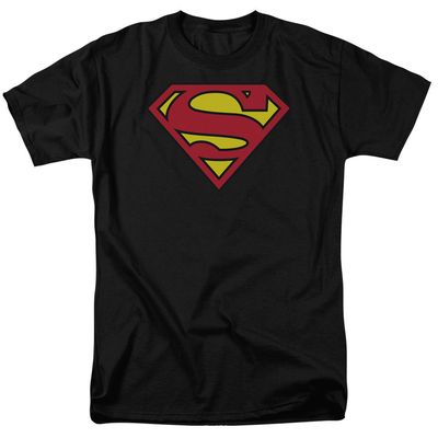Superman Classic Logo Mens T Shirt Black Retro Pop Classics