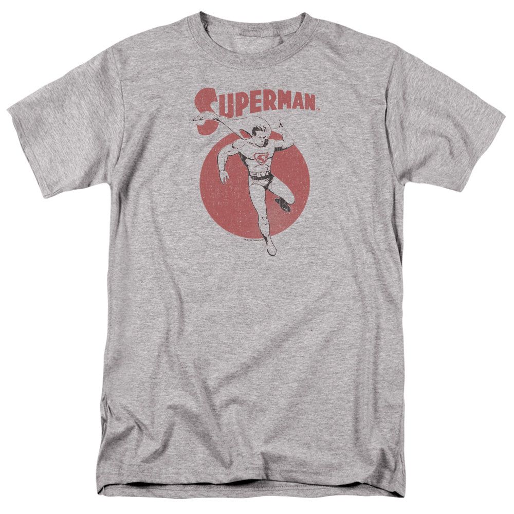 Superman Vintage Sphere Mens T Shirt Athletic Heather Retro Pop Classics