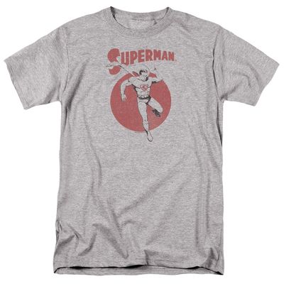 Superman Vintage Sphere Mens T Shirt Athletic Heather Retro Pop Classics
