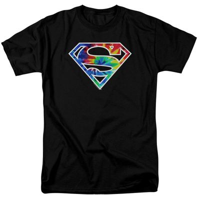 Superman Superman Tie Dye Logo Mens T Shirt Black Retro Pop Classics