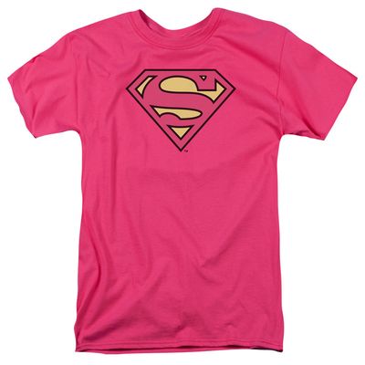 Dc Superman Classic Logo Mens T Shirt Hot Pink Retro Pop Classics