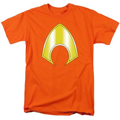 Justice League of America Aquaman Logo Mens T Shirt Orange Retro Pop Classics