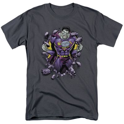 Superman Bizzaro Breakthrough Mens T Shirt Charcoal Retro Pop Classics