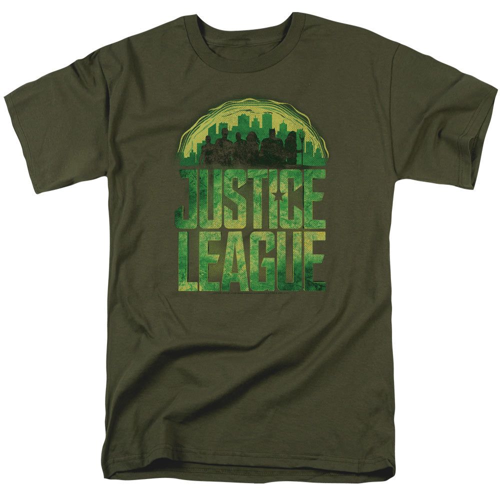 Justice League Movie Kryptonite Mens T Shirt Military Green Retro Pop Classics