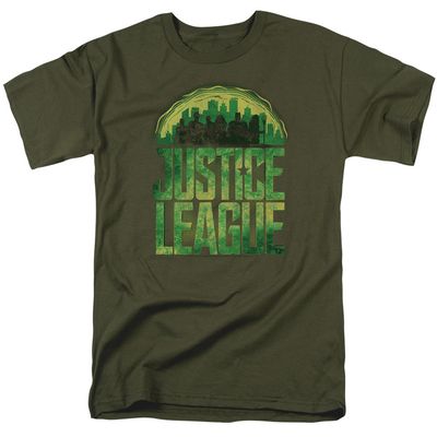 Justice League Movie Kryptonite Mens T Shirt Military Green Retro Pop Classics
