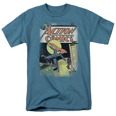 Superman Vintage Heroes Mens T Shirt Slate Retro Pop Classics