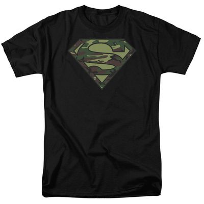 Superman Camo Logo Mens T Shirt Black Retro Pop Classics
