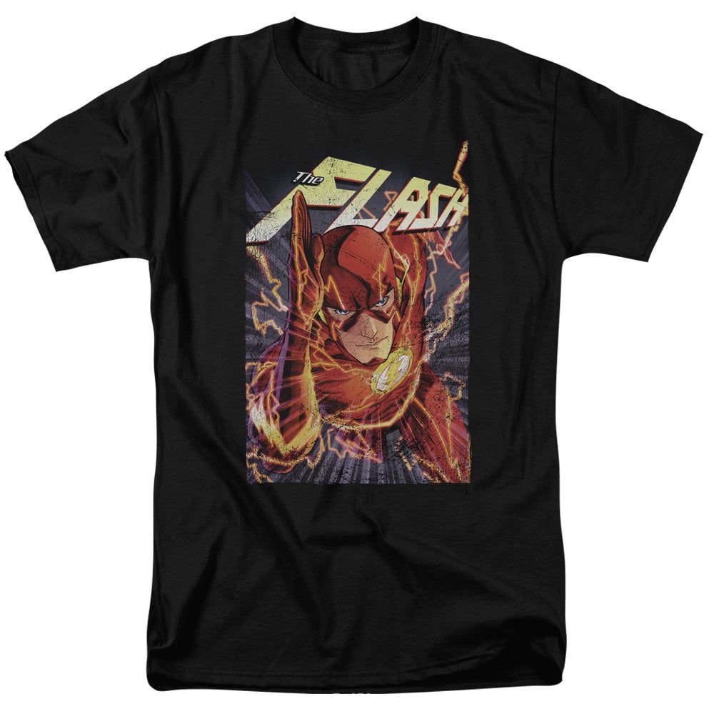 Justice League Flash One Mens T Shirt Black Retro Pop Classics