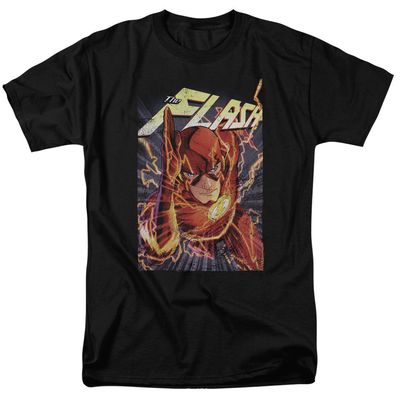 Justice League Flash One Mens T Shirt Black Retro Pop Classics