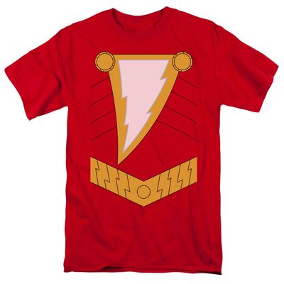 Justice League Shazam Mens T Shirt Red Retro Pop Classics