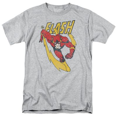 Justice League Lightning Trail Mens T Shirt Athletic Heather Retro Pop Classics