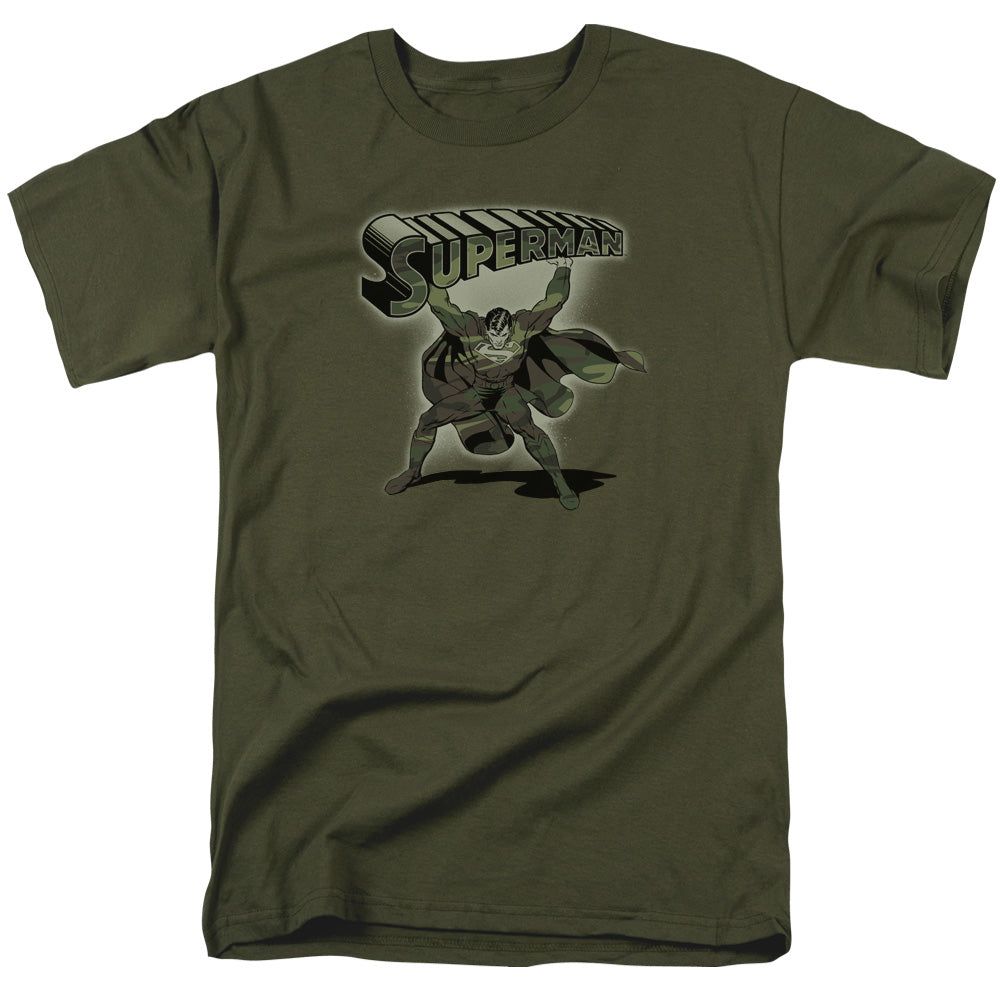Superman Camo Logo 2 Mens T Shirt Military Green Retro Pop Classics