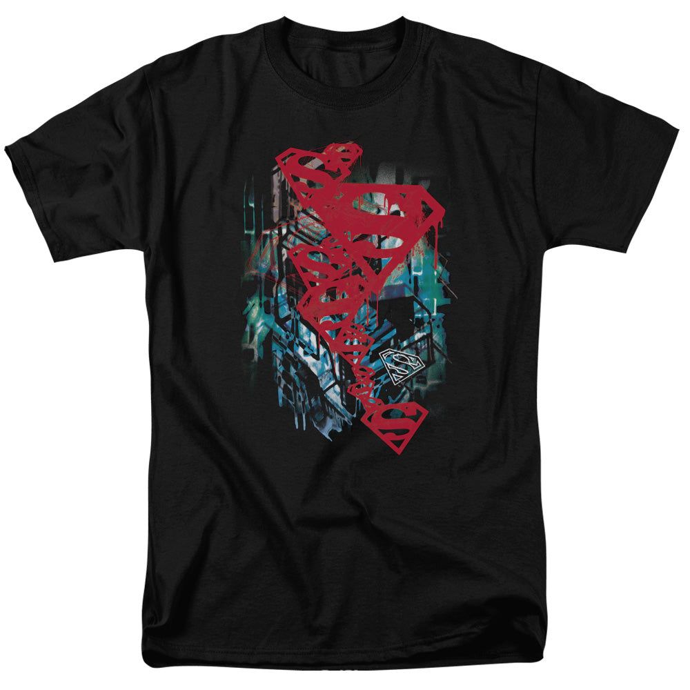 Superman Gritty Mens T Shirt Black Retro Pop Classics