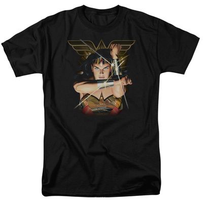 Justice League Deflection Mens T Shirt Black Retro Pop Classics