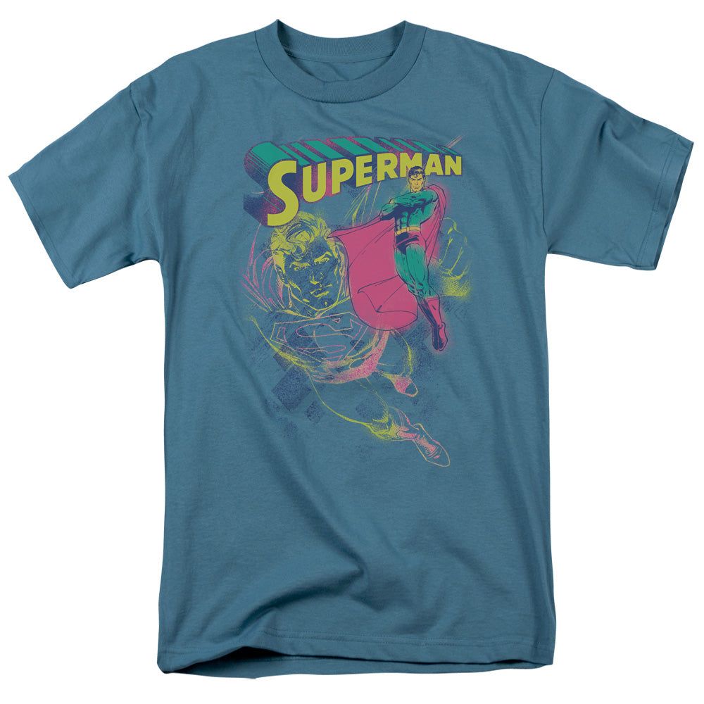 Superman Super Spray Mens T Shirt Slate Retro Pop Classics