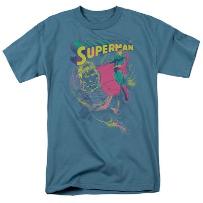 Superman Super Spray Mens T Shirt Slate Retro Pop Classics