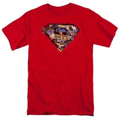Superman American Way Mens T Shirt Red Retro Pop Classics