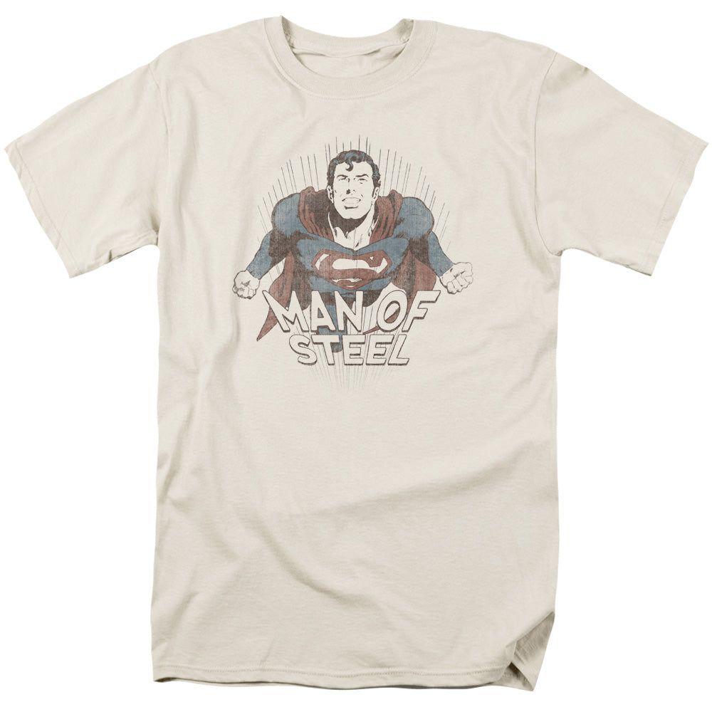 Superman Fly Away Mens T Shirt Cream Retro Pop Classics