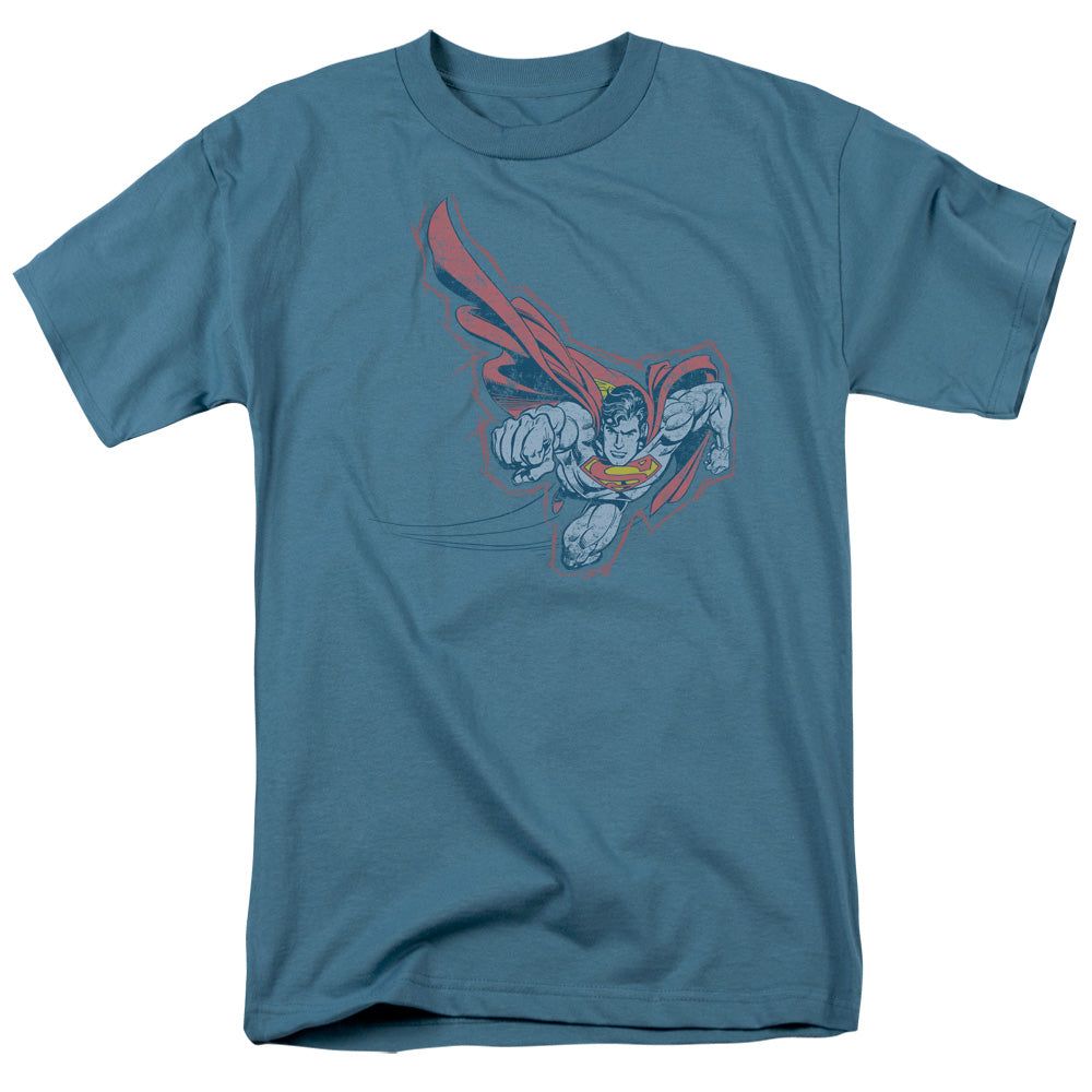 Superman Scribble &amp; Soar Mens T Shirt Slate Retro Pop Classics