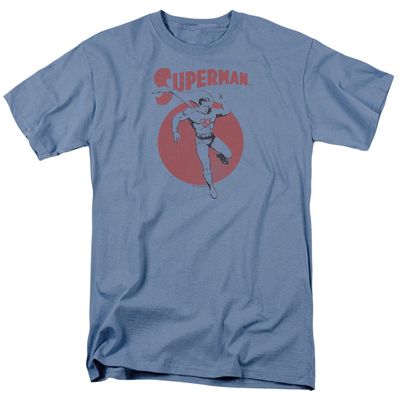 Superman Vintage Sphere Mens T Shirt Carolina Blue Retro Pop Classics