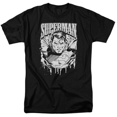 Superman Super Metal Mens T Shirt Black Retro Pop Classics