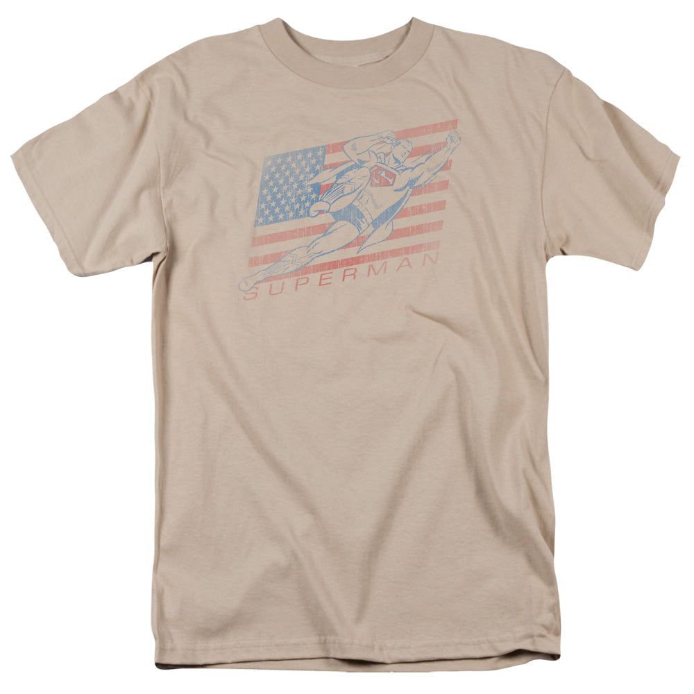 Superman Vintage Mens T Shirt Sand Retro Pop Classics