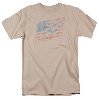 Superman Vintage Mens T Shirt Sand Retro Pop Classics