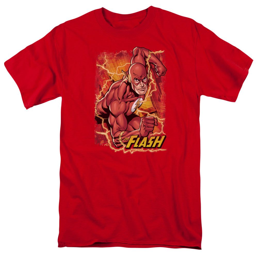 Justice League Flash Lightning Mens T Shirt Red Retro Pop Classics