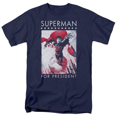 Superman Superman For President 2 Mens T Shirt Navy Blue Retro Pop Classics